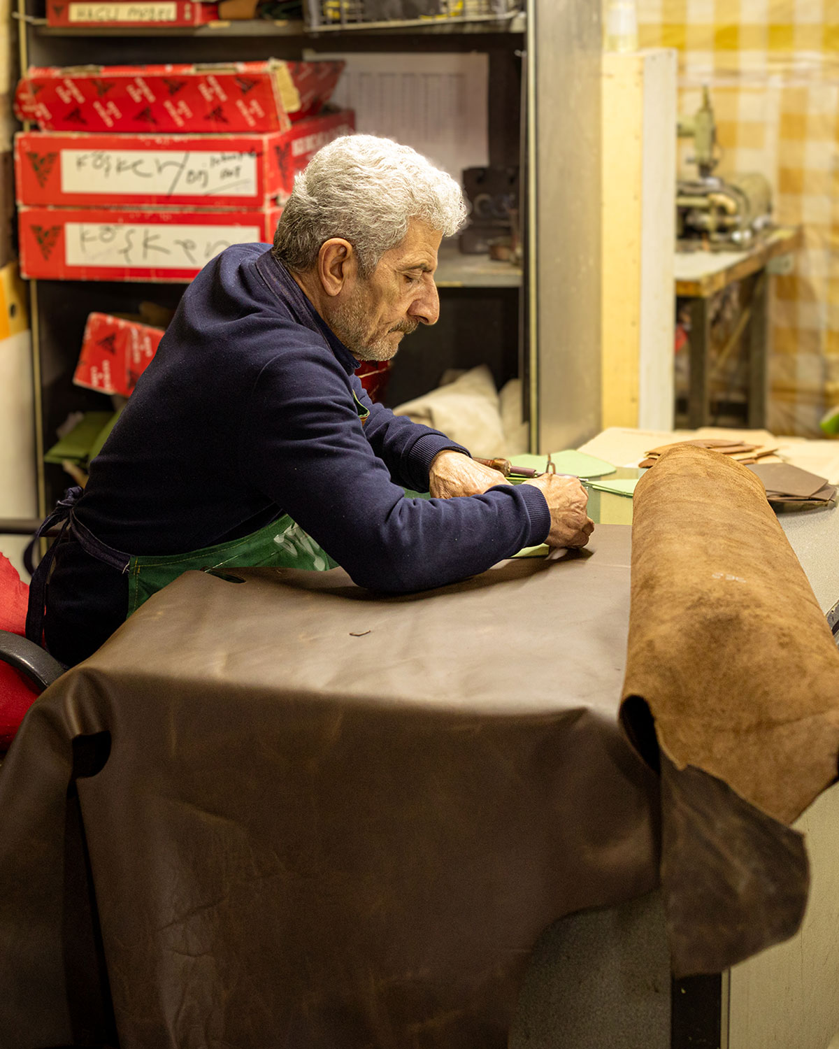 A craftsman's hands at the bench
